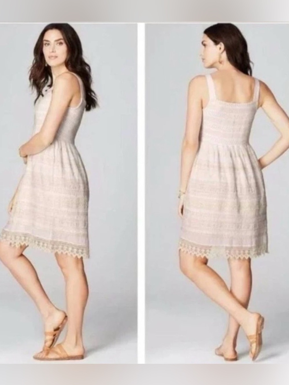 J. Jill Cream Lace-Trim Sundress Size XL